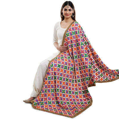 Plain Patiala Suit With Heavy Phulkari DupattaPlain Patiala Suit With Heavy Phulkari Dupatta