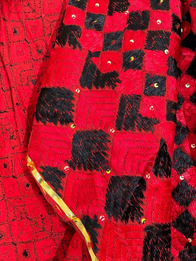 Handmade Phulkari Bagh Dupatta D8-3Handmade Phulkari Bagh Dupatta D8-3