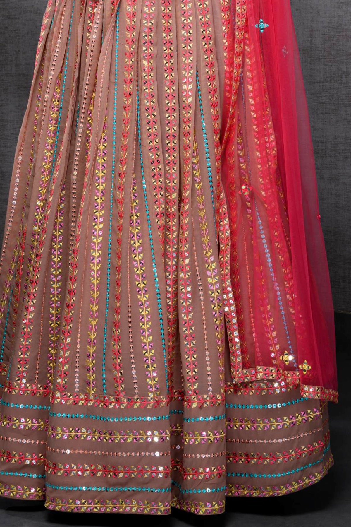 Buy Embroidered Georgette Lehenga Set at PinkPhulkari California