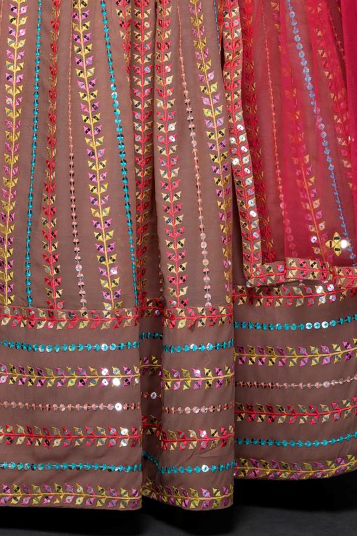 Buy Embroidered Georgette Lehenga Set at PinkPhulkari California