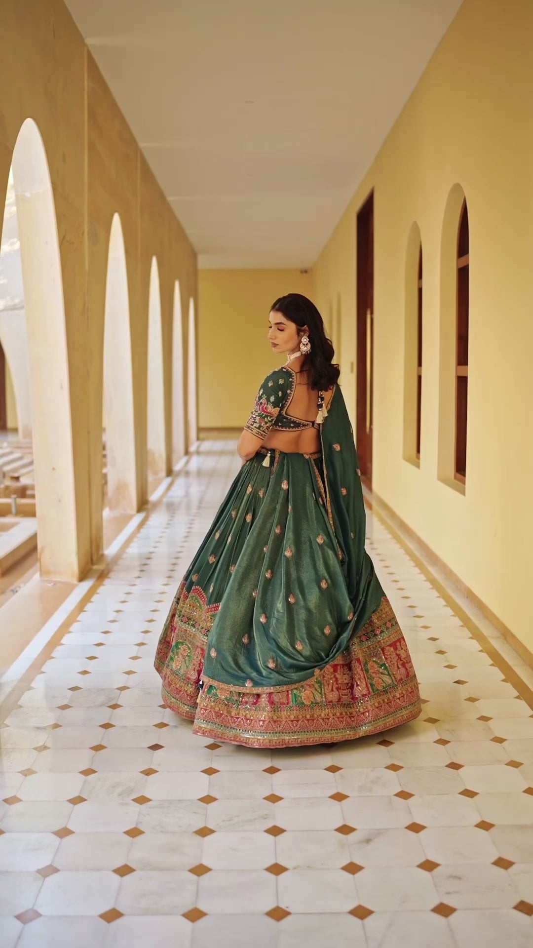 Teal Green Silk Wedding Lehenga Choli