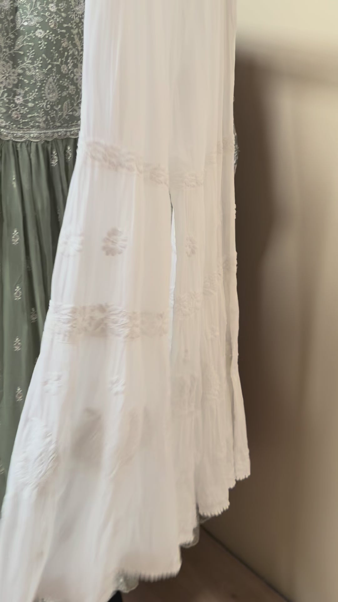 White Mulmul Cotton Lucknowi Garara Sharara Pants 