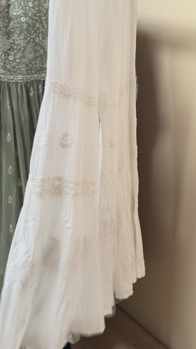 White Mulmul Cotton Lucknowi Garara Sharara Pants White Mulmul Cotton Lucknowi Garara Sharara Pants 