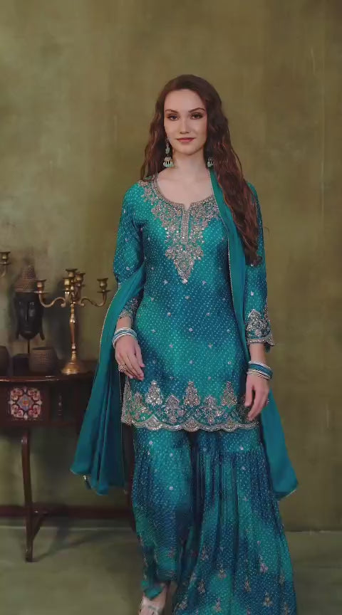 women in sharara suit video