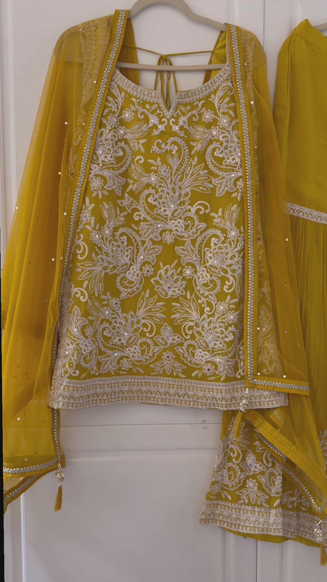 Georgette Sleeveless Sharara Suit Set