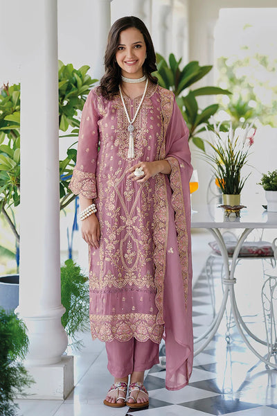 Light Purple Heavy Embroidery Work Organza Suit at PinkPhulkari Light Purple Heavy Embroidery Work Organza Suit at PinkPhulkari 