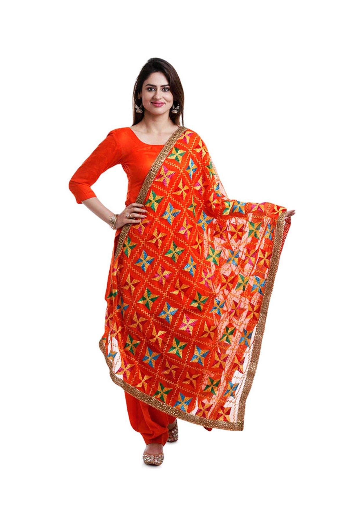 Phulkari Embroidery Dupatta