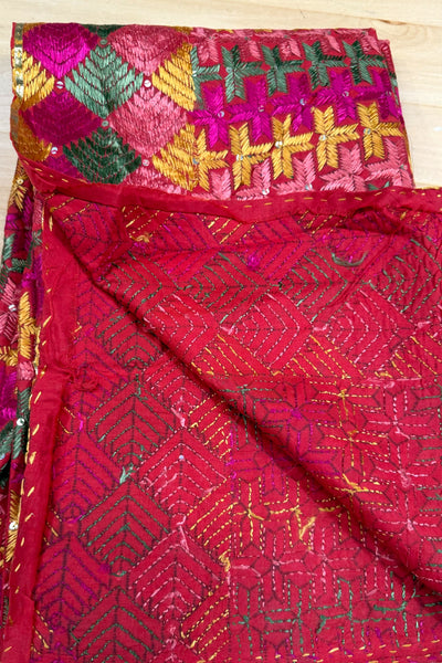 Handmade Phulkari Bagh Dupatta D8-3Handmade Phulkari Bagh Dupatta D8-3