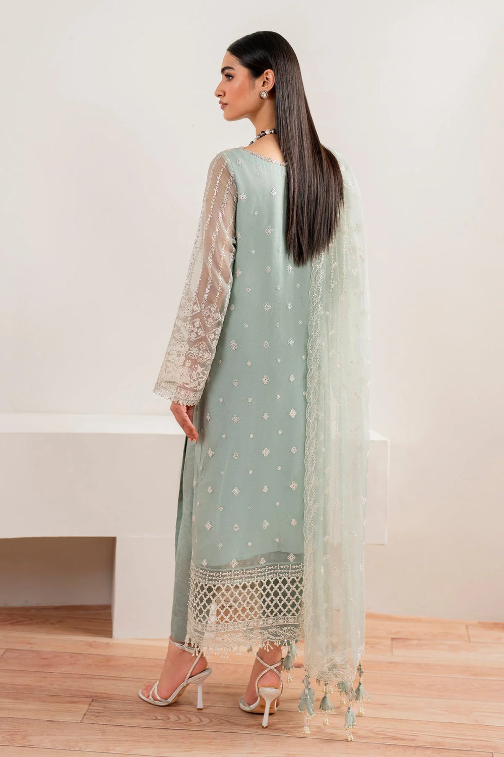 sachin and babi light blue dress JOVANI ~White Chiffon Gold Beaded Plunge Bodice Side Slit Formal Gown 4 NEW  $598