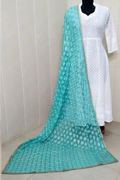 Single Color Kanchan Phulkari Embroidery Chiffon DupattaSingle Color Kanchan Phulkari Embroidery Chiffon Dupatta