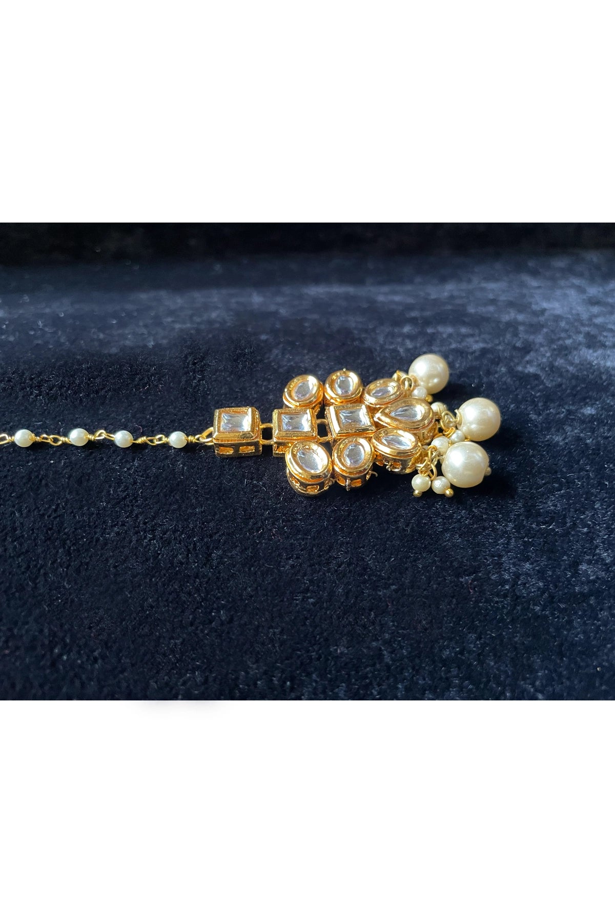 Buy Gold Finish Kundan Maang Tikka at PinkPhulkari California