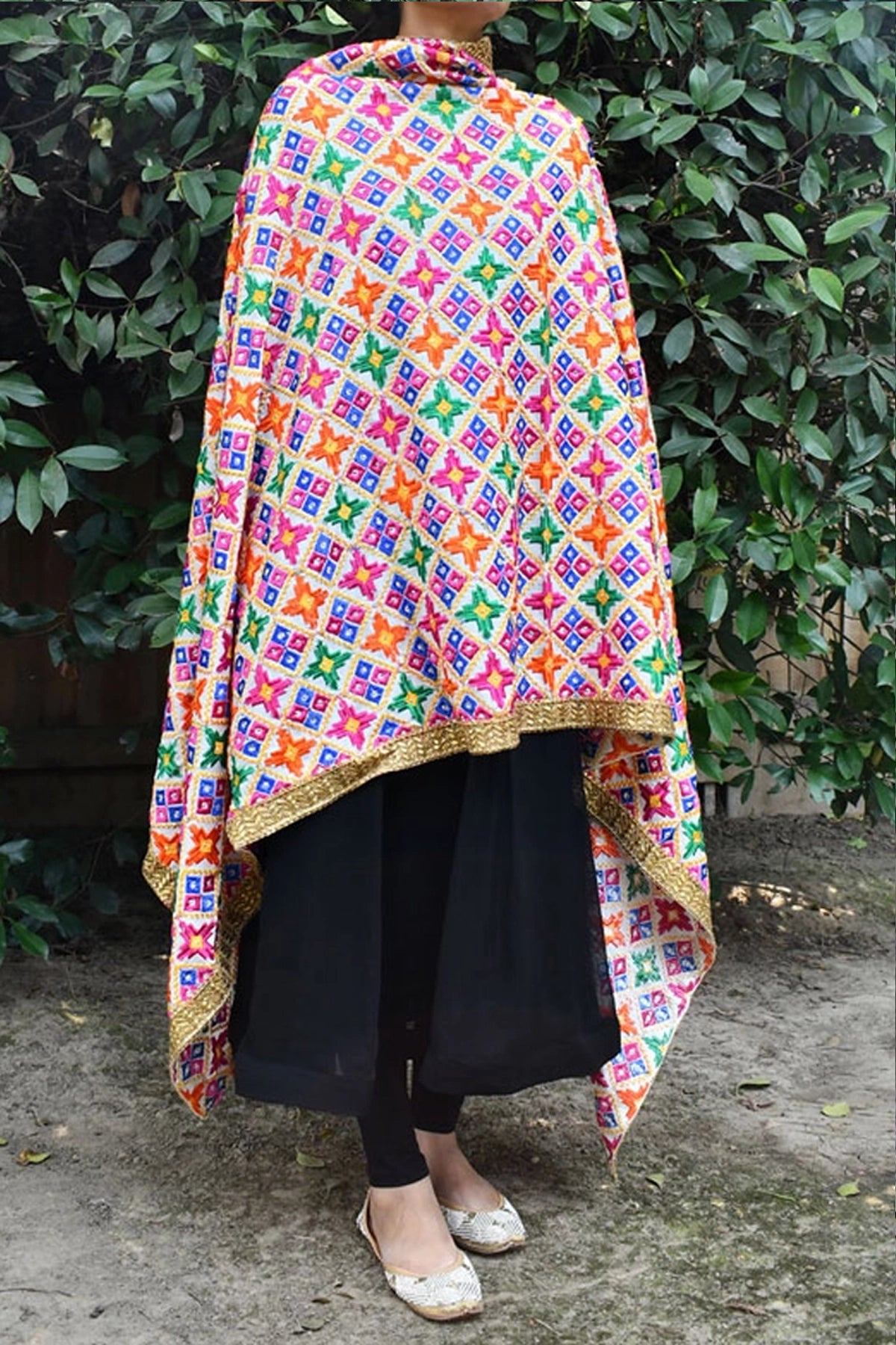 Phulkari Embroidered Chunni Dupatta