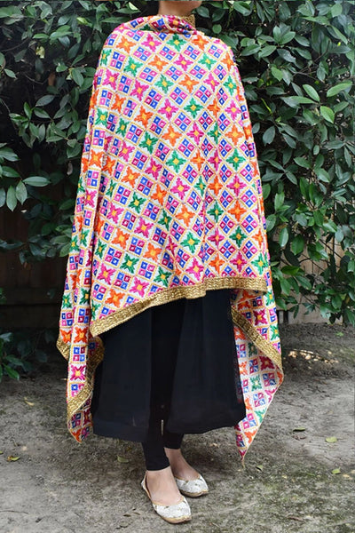 Phulkari Embroidered Chunni DupattaPhulkari Embroidered Chunni Dupatta