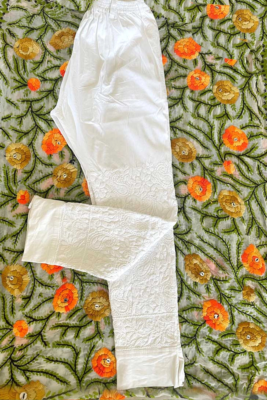 lucknowi chikankari women cotton stretchable lycra amazing quality plus  size pants