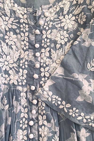 Gray Chikankari Kurti – Hand Embroidered Mulmul CottonGray Chikankari Kurti – Hand Embroidered Mulmul Cotton