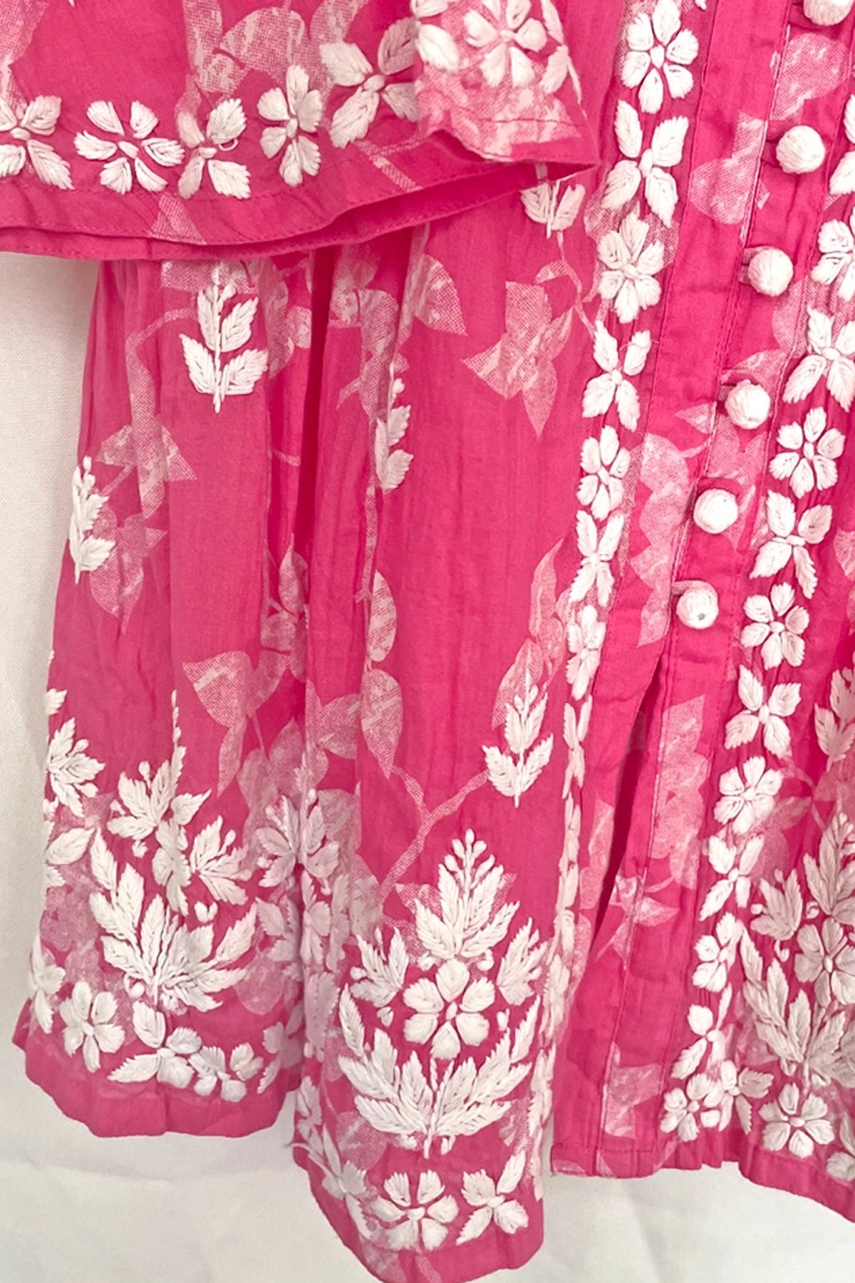Women's Pink Chikankari Kurti – Hand Embroidered Mulmul Cotton