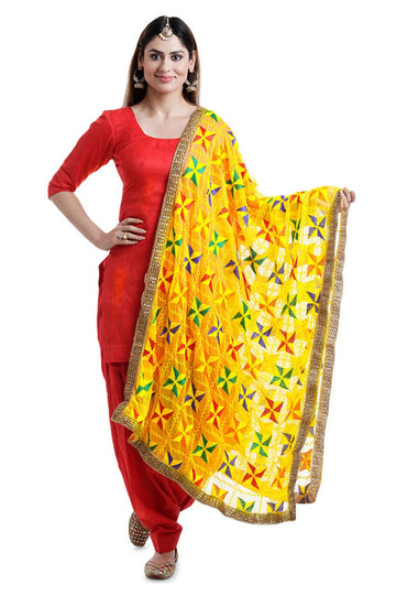 Buy Phulkari Design Chiffon Silk Dupatta at PinkPhulkari California